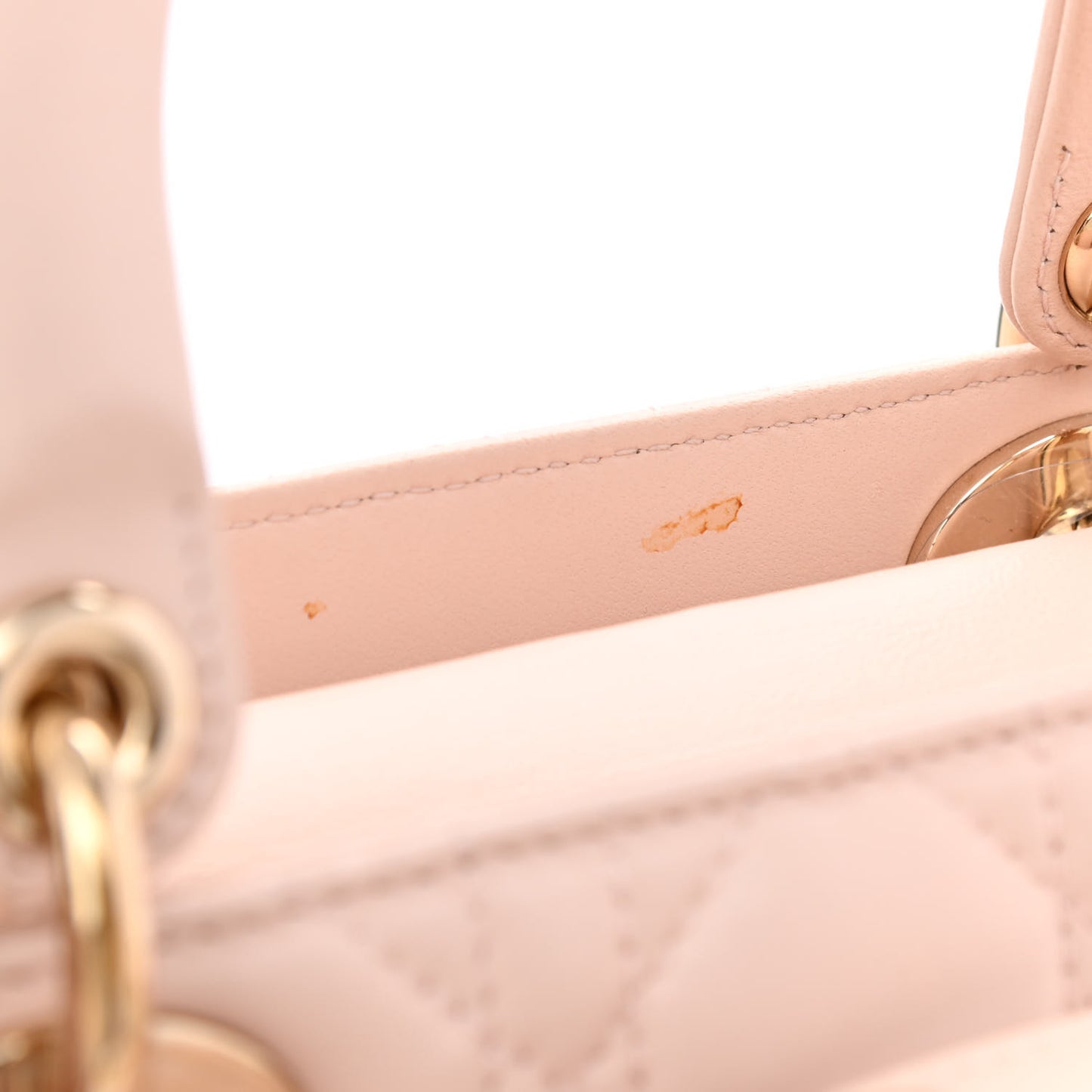 Lambskin Cannage Small Lucky Badges My Lady Dior Pink