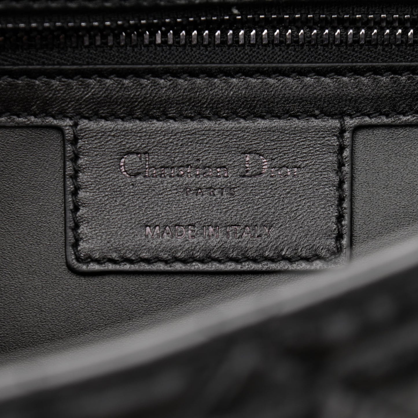 Calfskin Macrocannage Large Caro Bag Black