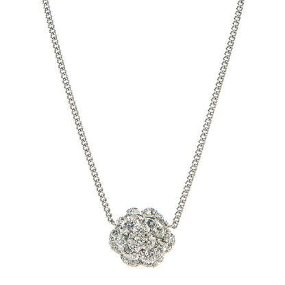 Chanel Crystal Camellia CC Necklace Silver 1 of 5