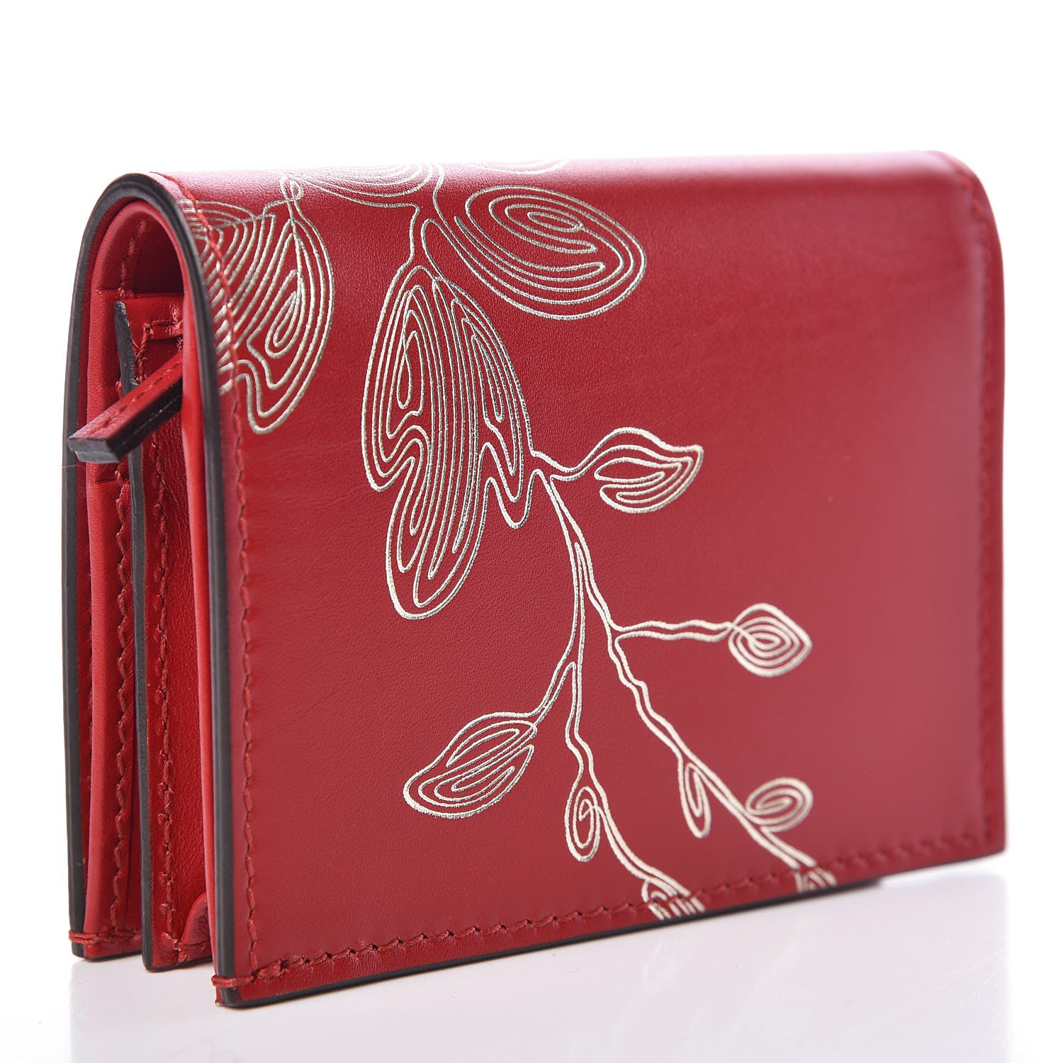 Gucci Calfskin Chinese New Year Card Case Wallet Red 3 of 7