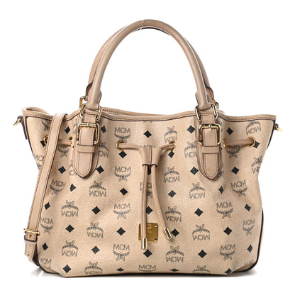 MCM Visetos Drawstring Bucket Bag Beige 1 of 21