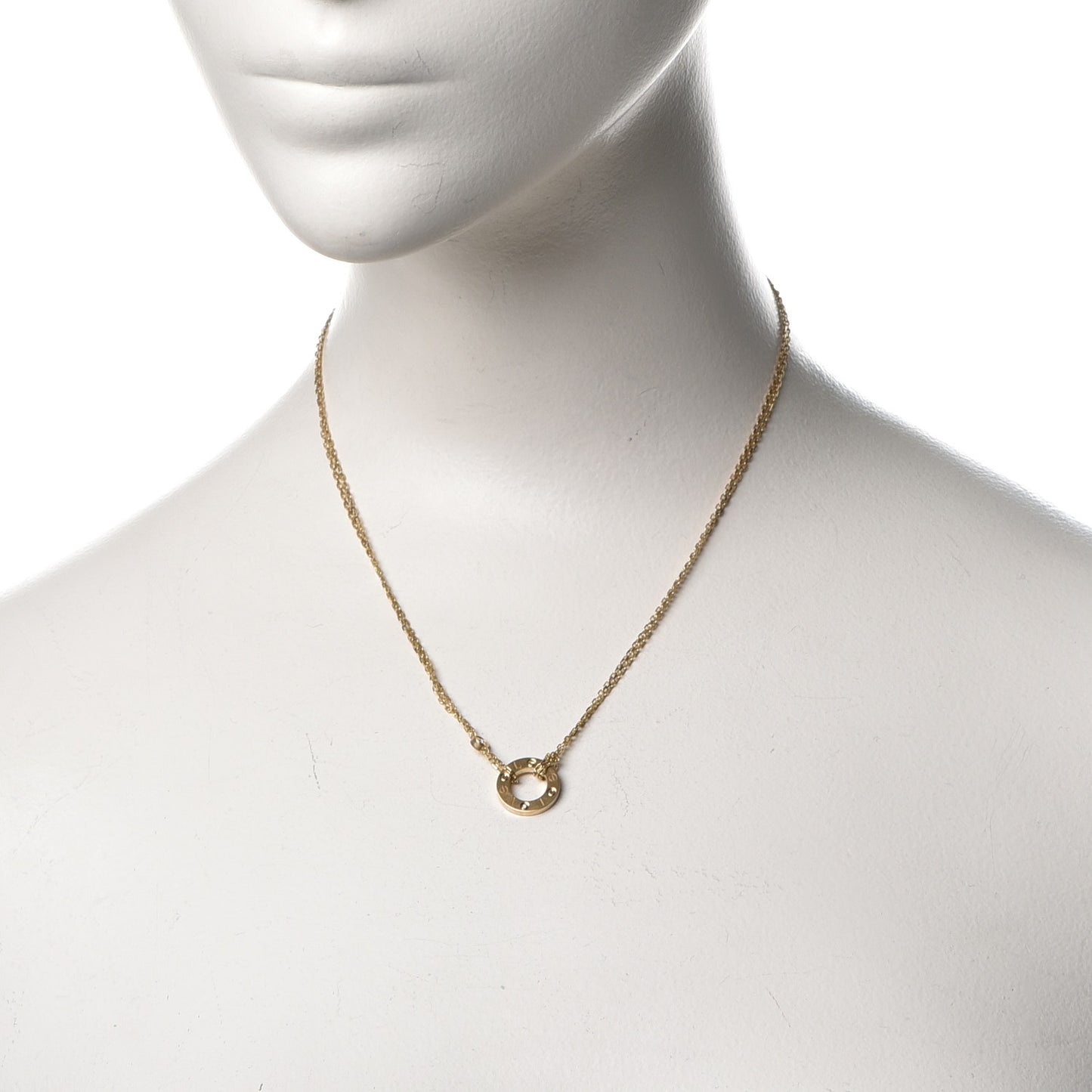 18K Yellow Gold 2 Diamond LOVE Necklace