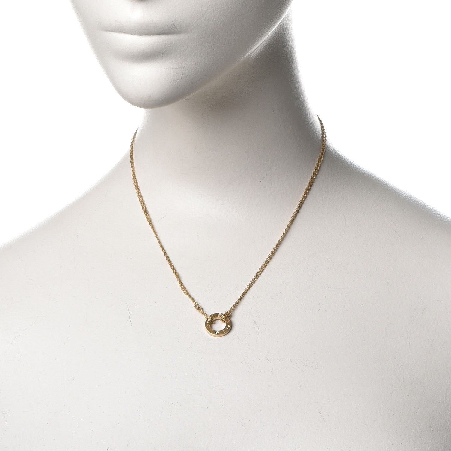 Cartier 18K Yellow Gold 2 Diamond LOVE Necklace 2 of 8
