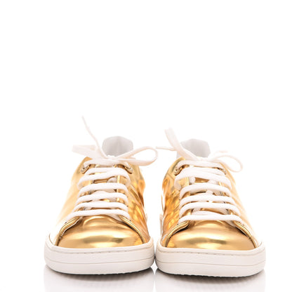 Louis Vuitton Metallic Calfskin Frontrow Sneakers 37 Gold 2 of 10