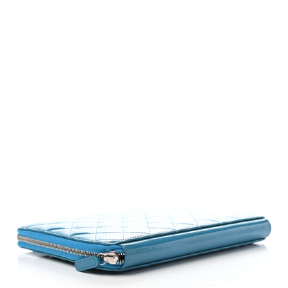 Chanel Patent Quilted Travel Case Blue 4 of 7