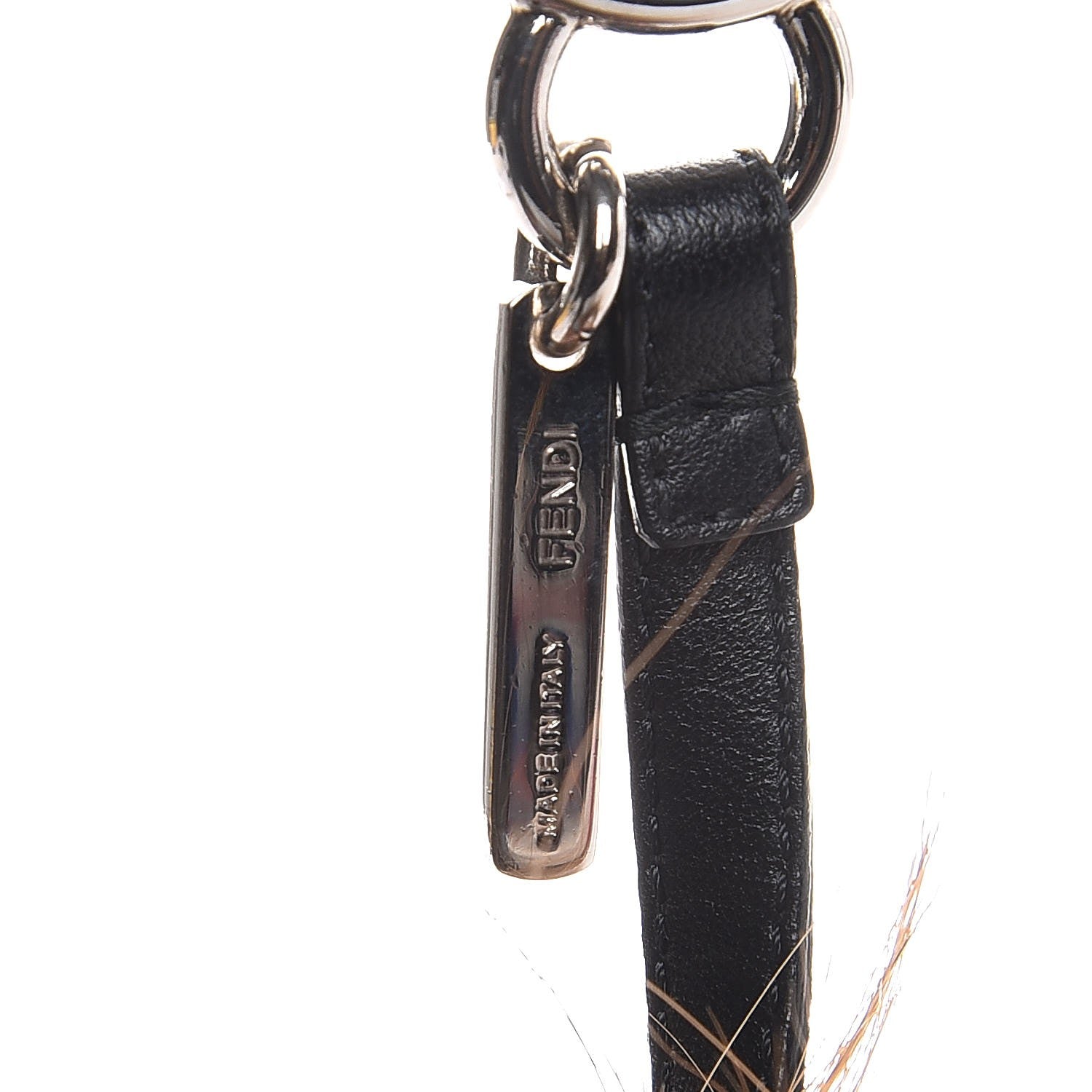 Fendi Mink Fox Fur QuTweet Softweet Bag Bug Charm Azzurro 3 of 4