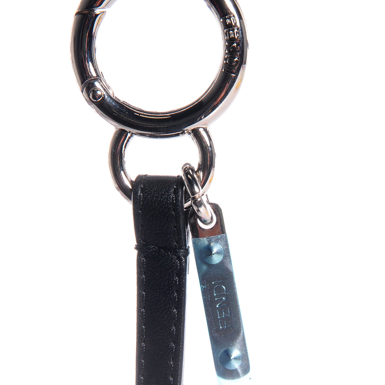 Fendi Fox Mink Goat Fur Nappa Karlito Bag Charm Black White Rosa 8 of 10
