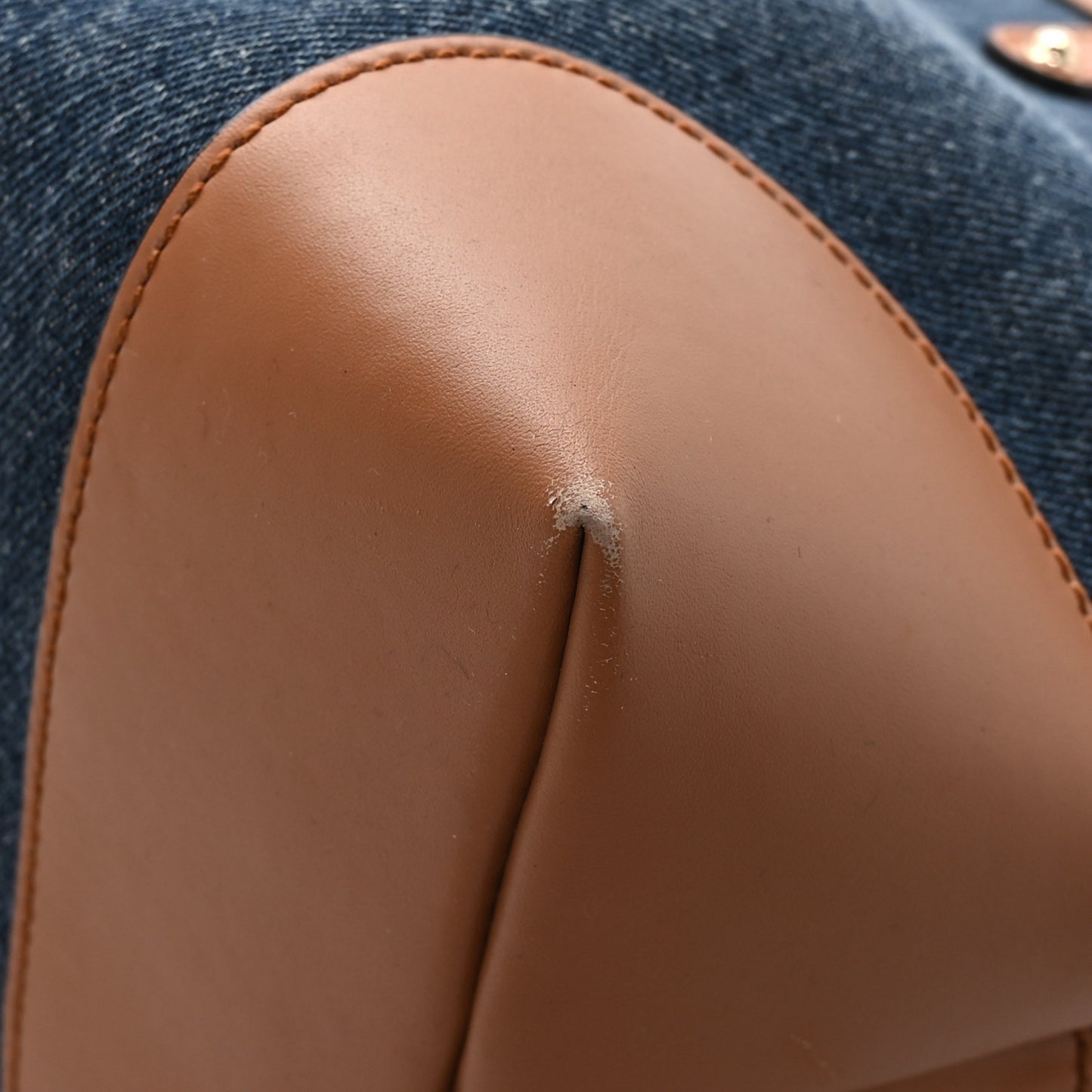 Denim Calfskin Tote Brown