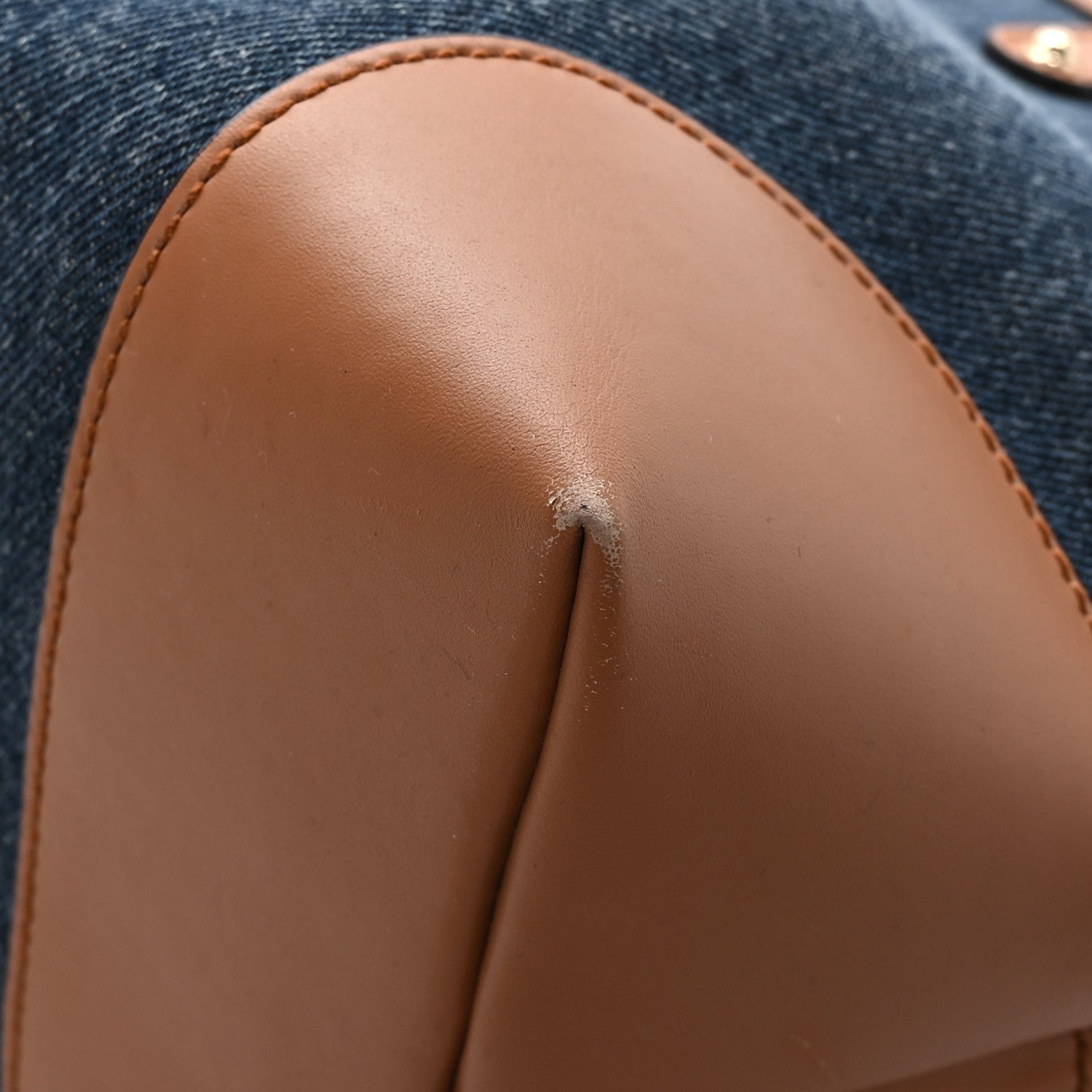 Gucci Denim Calfskin Tote Brown 10 of 12