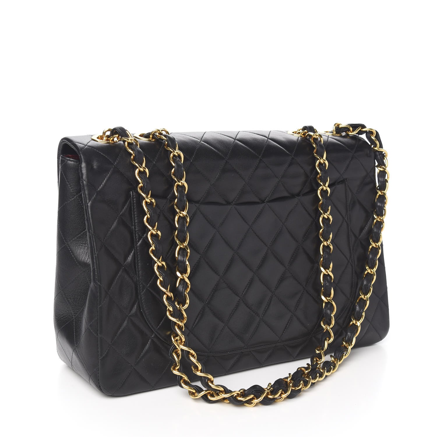 Chanel Lambskin Quilted XL Jumbo Single Flap Black 2 of 11