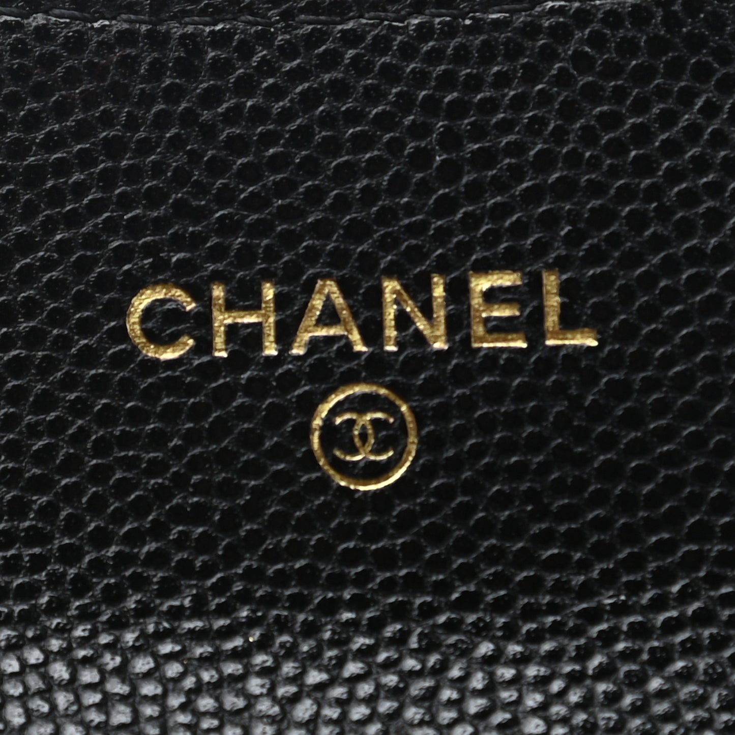 Caviar Quilted Flap Card Holder Chain Wristlet Black
