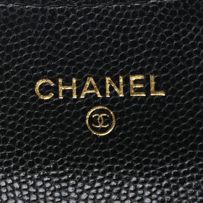 Chanel Caviar Quilted Flap Card Holder Chain Wristlet Black 6 of 8