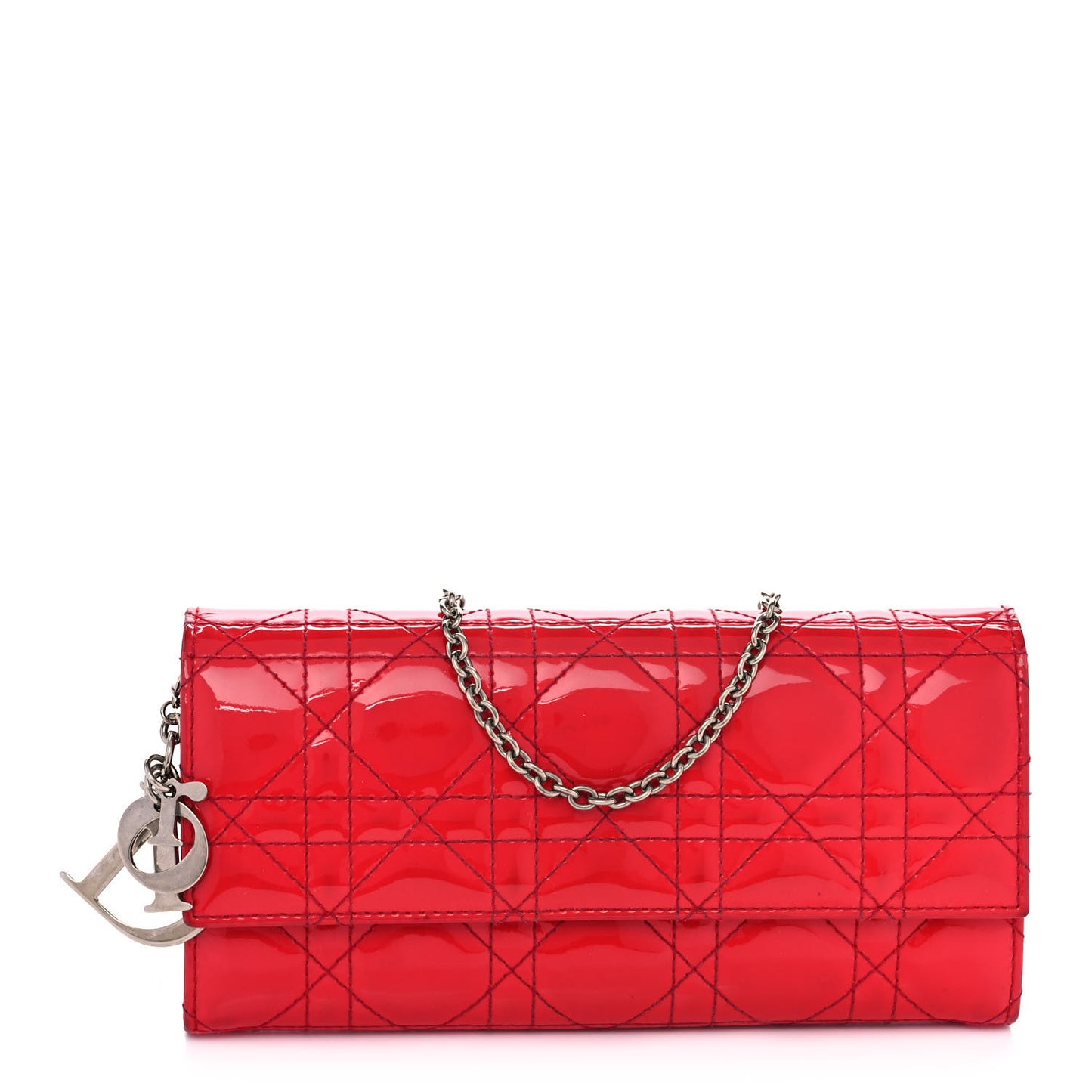Patent Cannage Rendez-vous Chain Wallet Red