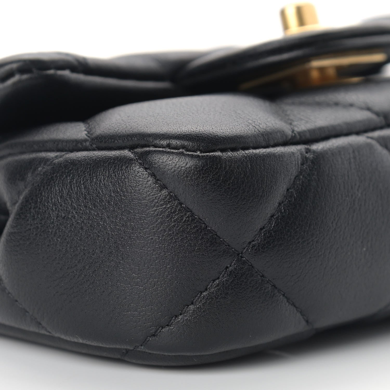 Chanel Calfskin Quilted Lady Handle Flap Card Holder With Chain Black 8 of 10