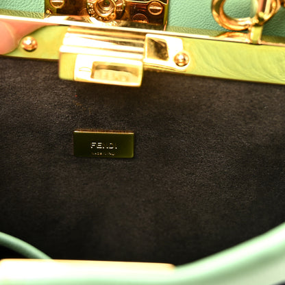 Fendi Shiny Nappa Micro Peekaboo Iconic Satchel Verde Acqua 6 of 9