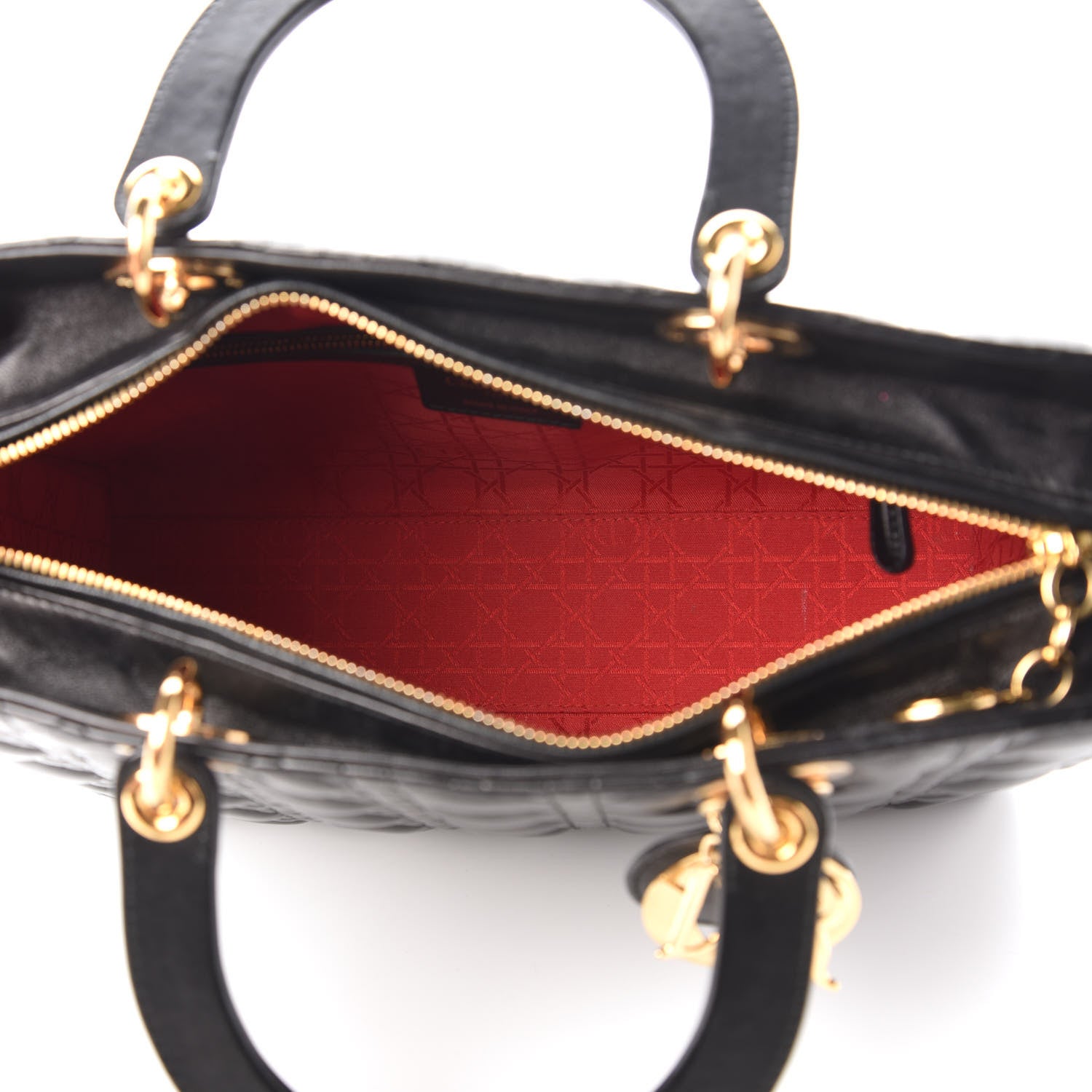 Christian Dior Lambskin Cannage Large Lady Dior Black 5 of 10