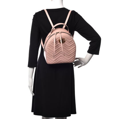 Gucci Calfskin Matelasse GG Marmont Dome Backpack Perfect Pink 2 of 17