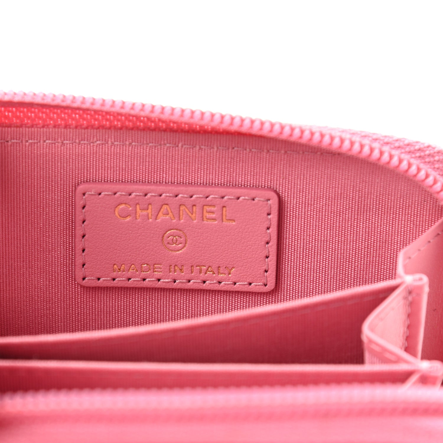 Chanel Caviar Quilted Boy Zip Around Coin Purse Wallet Pink 6 of 7