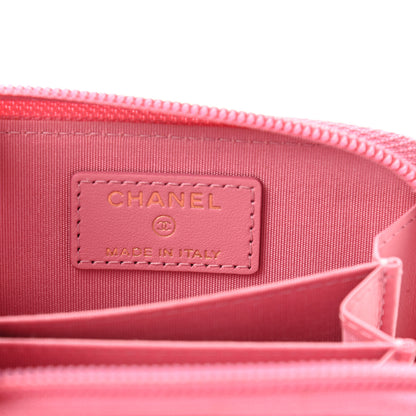 Chanel Caviar Quilted Boy Zip Around Coin Purse Wallet Pink 6 of 7