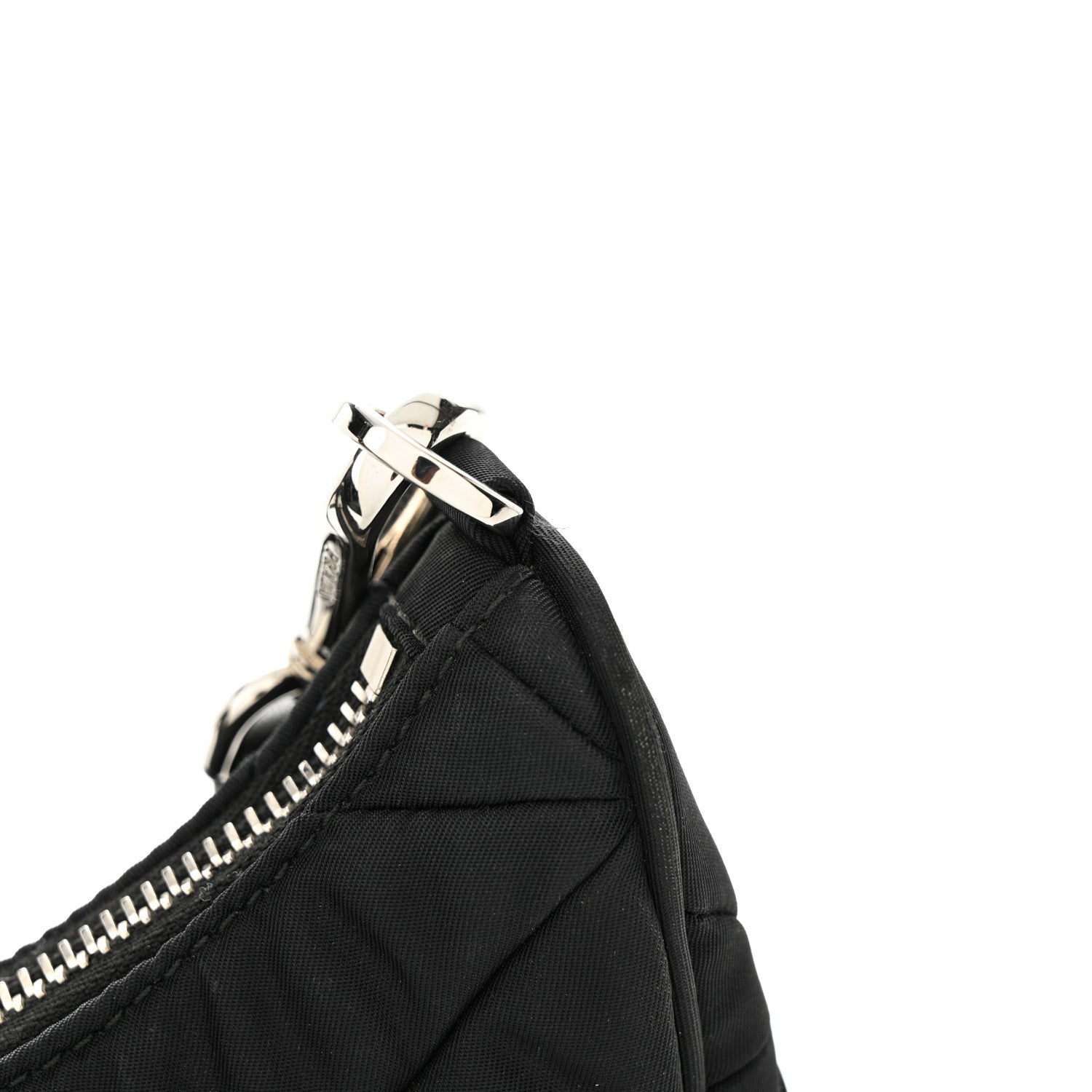 Prada Re-Nylon Triangle Padded Patchwork Shoulder Bag Black 10 of 11