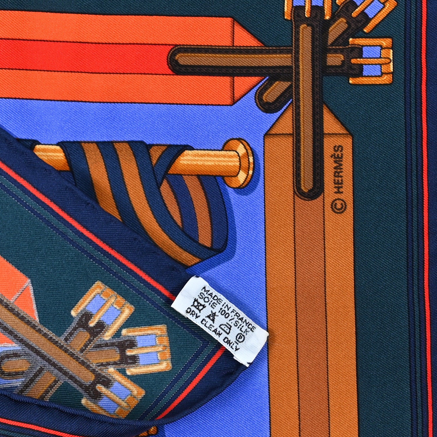 Hermes Silk Les Sangles Scarf 90 3 of 3