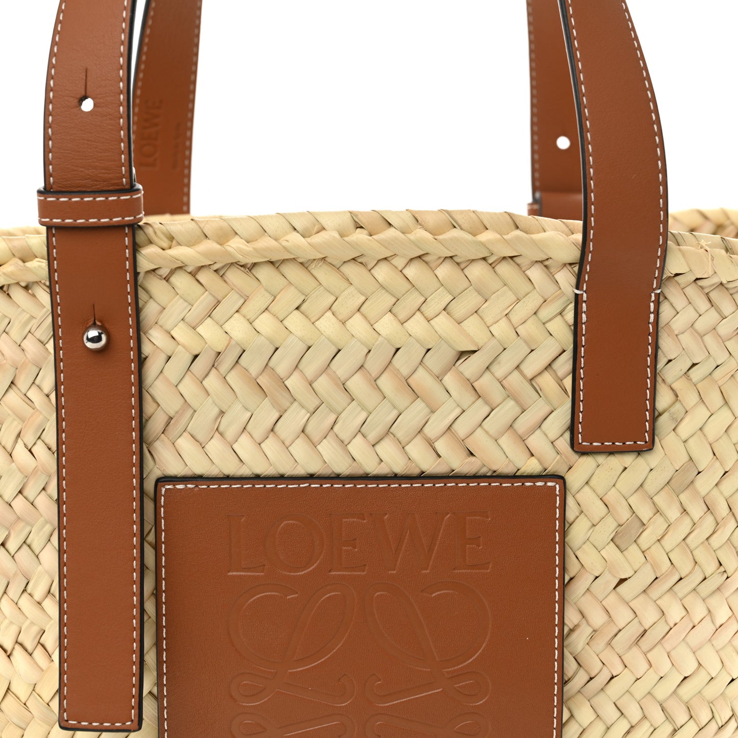 Raffia Medium Basket Tote Bag Natural Tan
