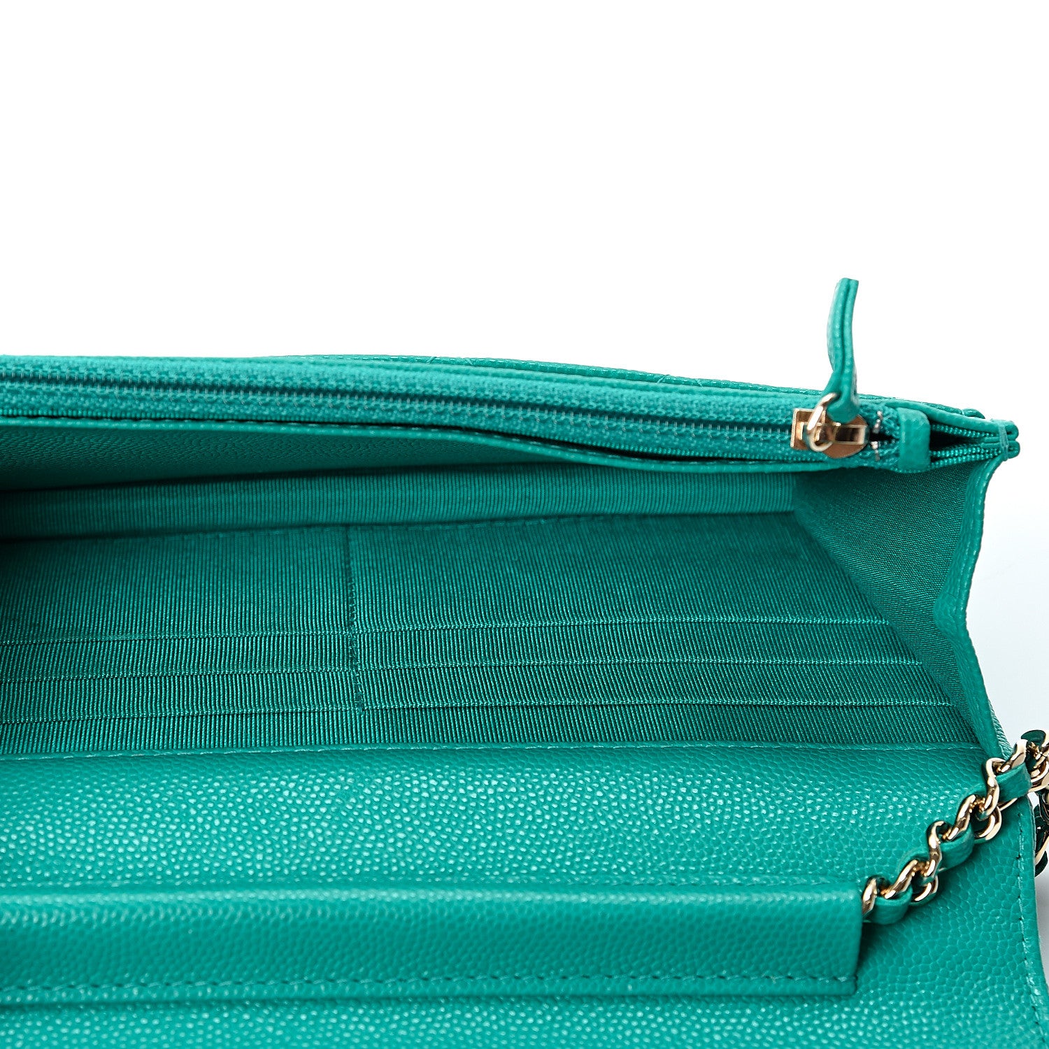 Chanel Caviar Quilted Wallet On Chain WOC Turquoise 4 of 9