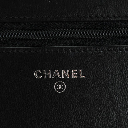Chanel Lambskin Quilted Boy Wallet On Chain WOC Black 6 of 8