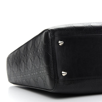 Christian Dior Lambskin Embossed Cannage Large Lady Dior Black 8 of 11