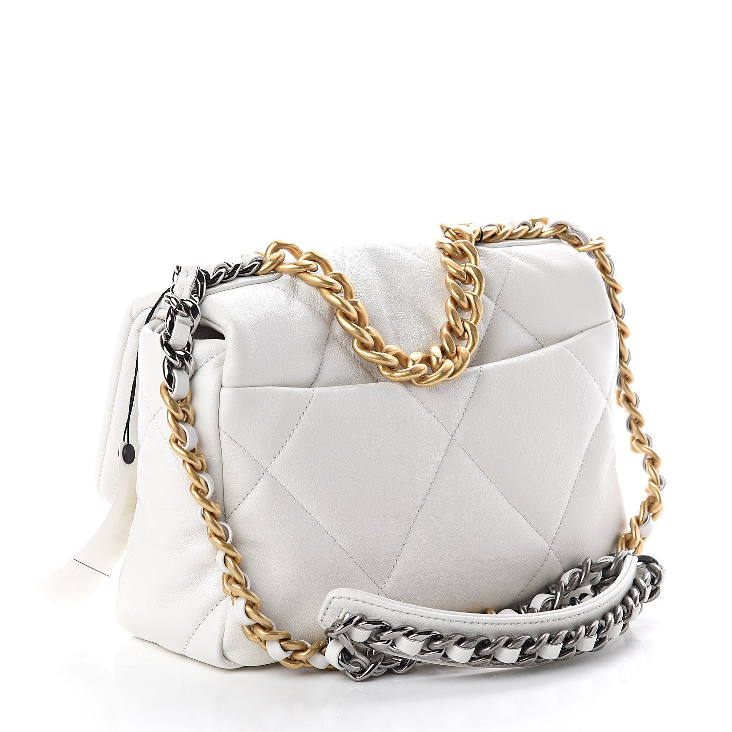 Chanel Goatskin Quilted Medium 19 Flap White 2 of 9