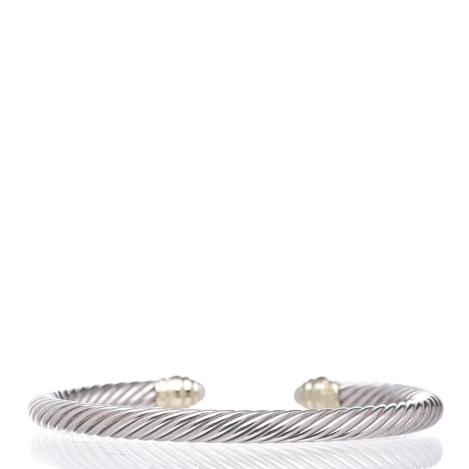 David Yurman Sterling Silver 14K Yellow Gold Pearl 5mm Cable Classics Petite Color Bracelet 3 of 5