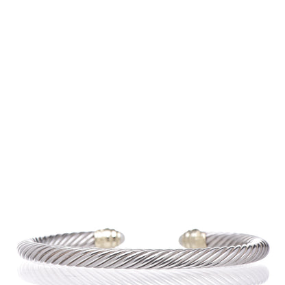 David Yurman Sterling Silver 14K Yellow Gold Pearl 5mm Cable Classics Petite Color Bracelet 3 of 5