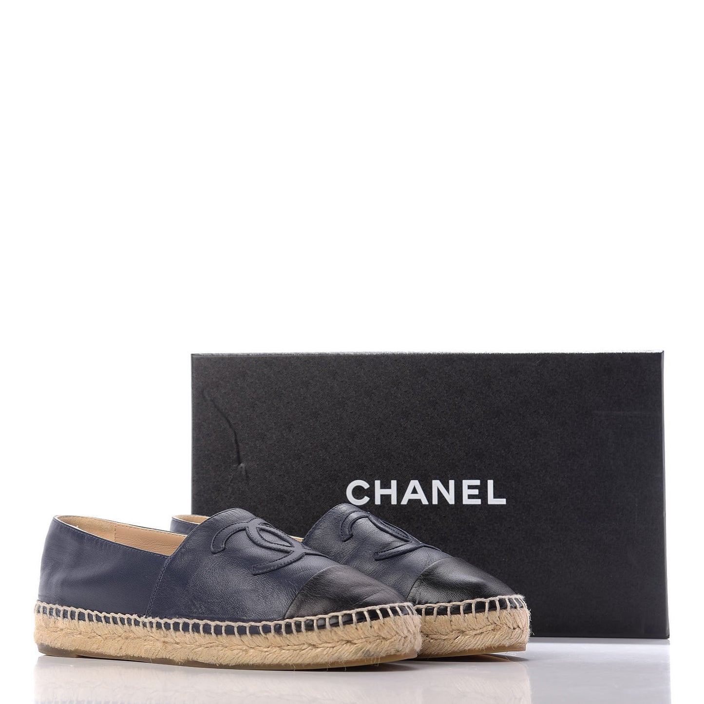 Lambskin CC Espadrilles 37 Navy Black