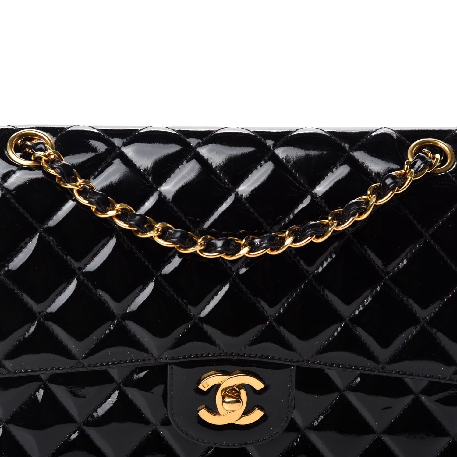 Chanel Patent Quilted Medium Double Flap Black 18 of 18