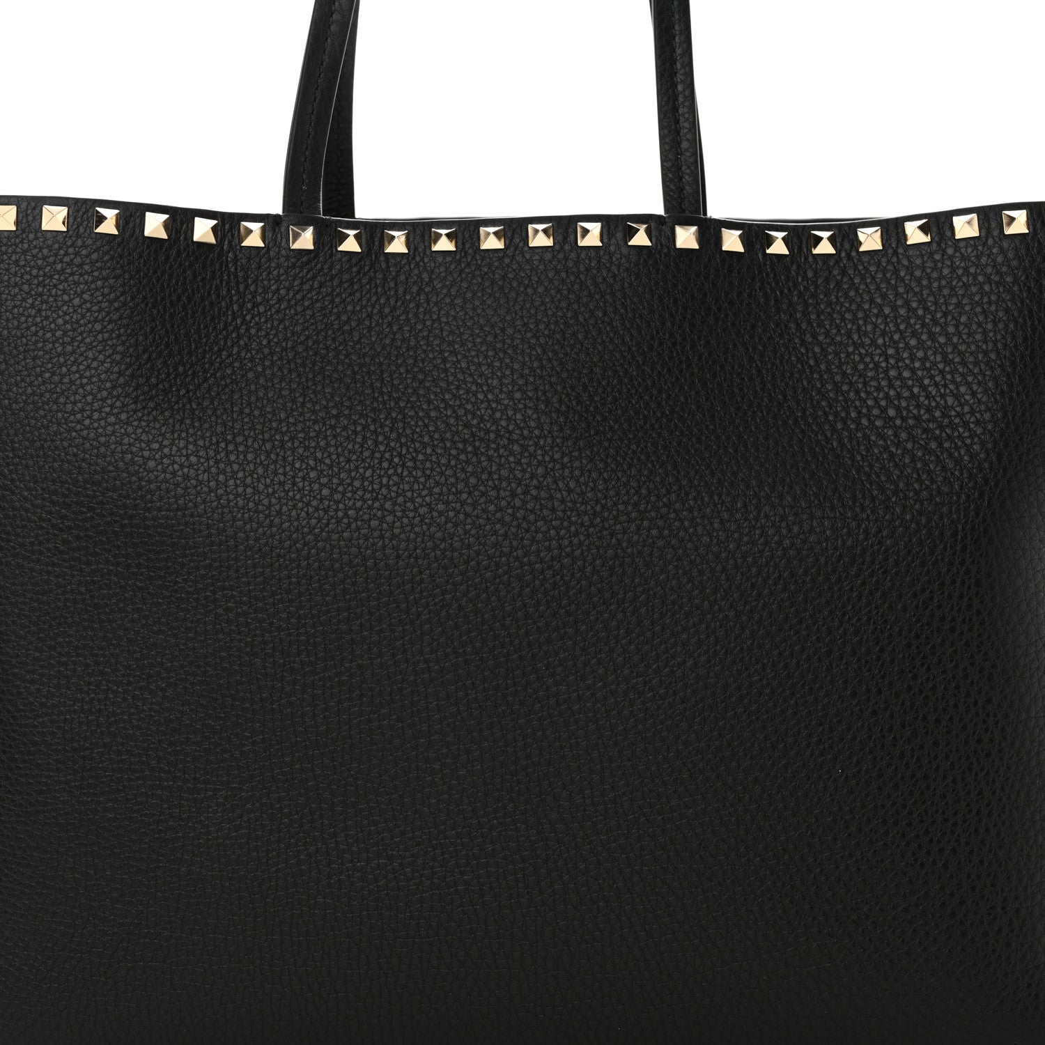 Valentino Garavani Grained Calfskin Rockstud Shoulder Tote Black 7 of 10