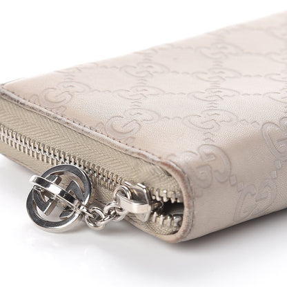 Gucci Guccissima Large Twins Zip Around Wallet White 7 of 17