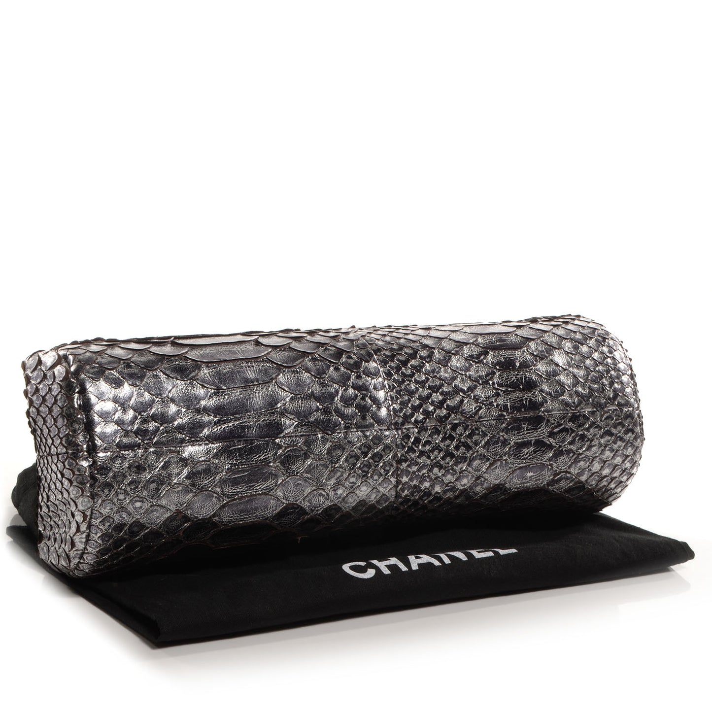 Python Timeless Clutch Dark Silver