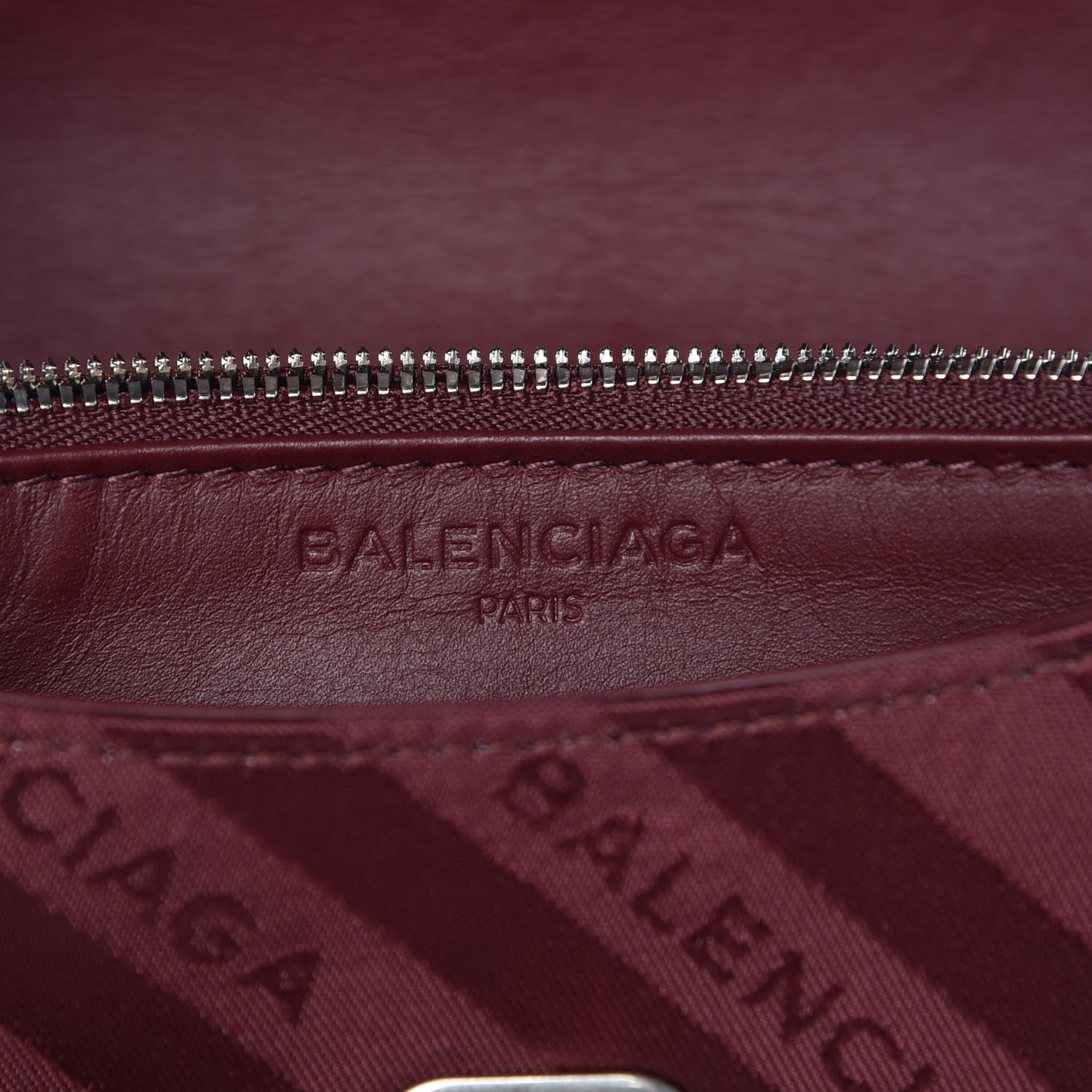 Balenciaga Nylon Jacquard Diagonal Logo Small Scarf Lock Chain Shoulder Bag Rouge Bordeaux Black Beige 9 of 10
