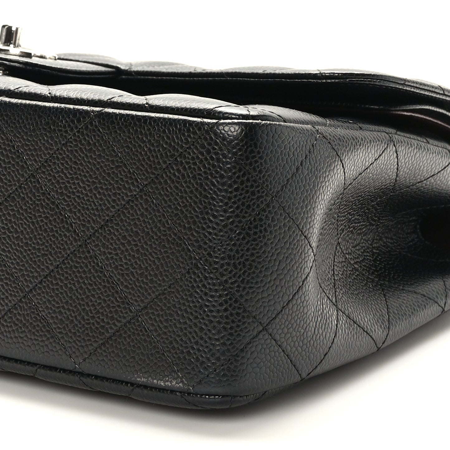Caviar Quilted Jumbo Double Flap Black