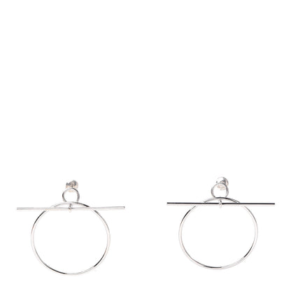 Hermes Sterling Silver MM Loop Earrings 1 of 6