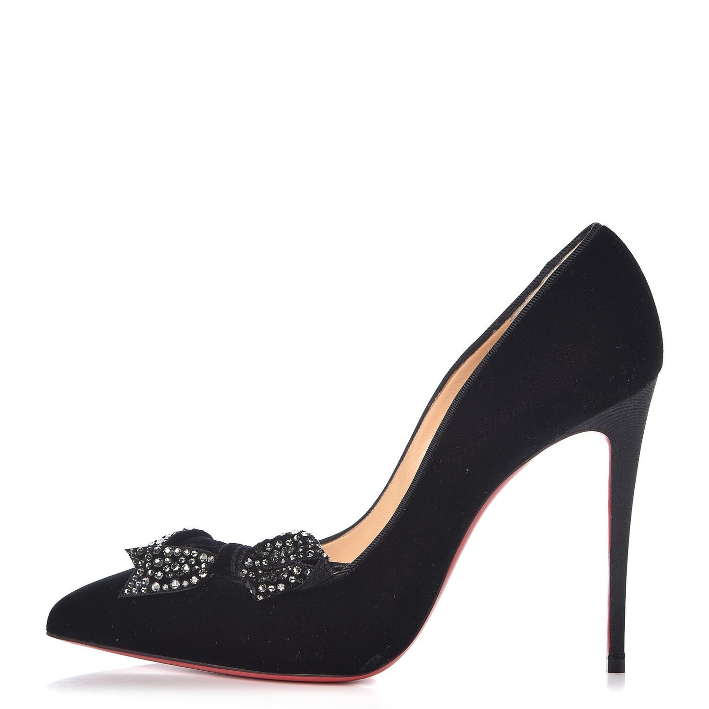 Velvet Madame Menule Bow 100 Pumps 41 black