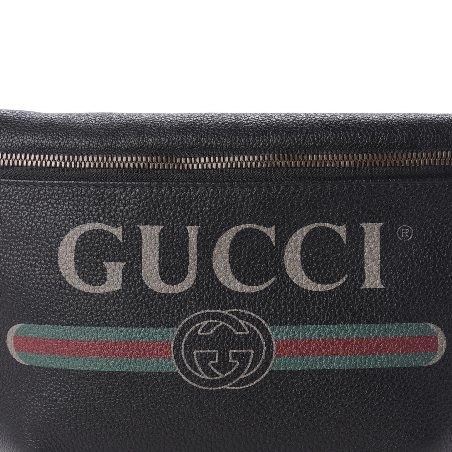 Grained Calfskin Logo Belt Bag Black