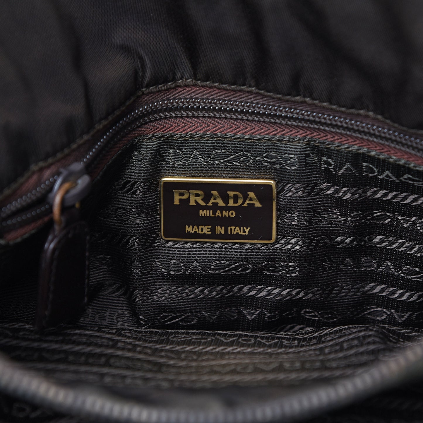 Nappa Tessuto Nylon Chain Tote Caffe
