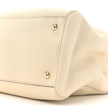 Gucci Pebbled Calfskin Medium Bamboo Shopper Tote Off White 10 of 12
