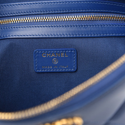 Chanel Goatskin Quilted Large Chanel 19 Pouch Dark Blue 6 of 9