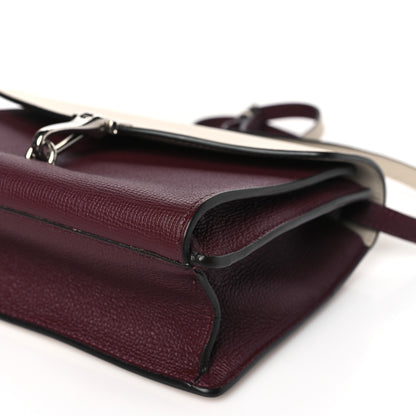 Burberry Derby Calfskin Bi-Color Small Macken Crossbody Bag Mahogany Red Limestone 10 of 12