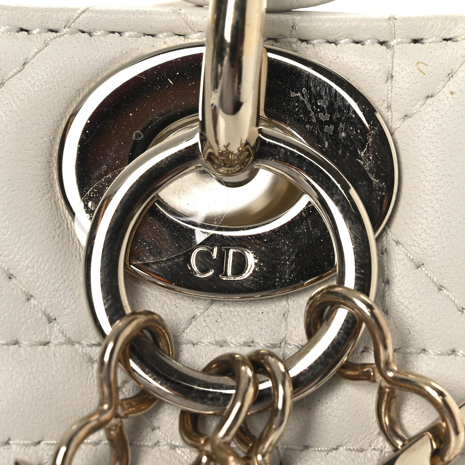 Christian Dior Lambskin Cannage Mini Lady Dior White 1756430
