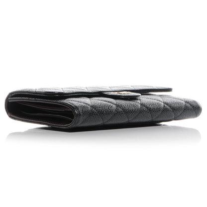 Chanel Caviar Quilted Long Flap Wallet Black 4 of 8