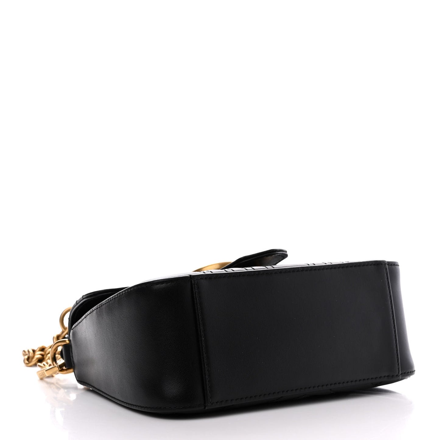 Calfskin Matelasse Mini GG Marmont Top Handle Shoulder Bag Black