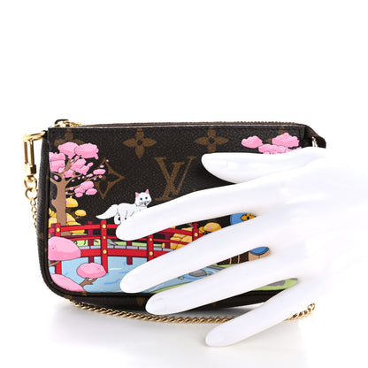 Louis Vuitton Monogram 2021 Christmas Animation Japanese Garden Mini Pochette Accessories Wisteria Pink 2 of 11